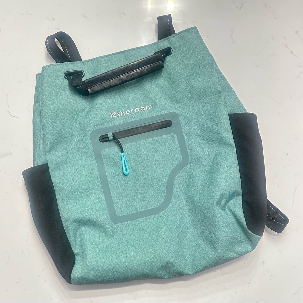 Sherpani Teal and Black Cabo Travel Backpack